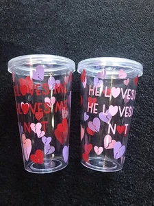 16oz tumbler he loves me he loves me not - Picture 1 of 1