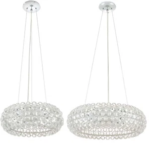 Halo Acrylic Ball Pendant Chandelier Light Fixture 20” Or 25” Donut Torus Shape - Picture 1 of 13