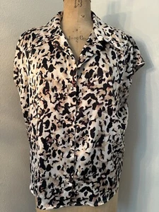 Banana Republic 100% Seide Animal Print Top Champagner Mehrfarbig  - Bild 1 von 7