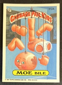 1987 Topps Garbage Pail Kids GPK Series 8 Moe Bile Sticker Card #312A VG O/C - Picture 1 of 2