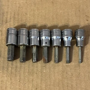 Snap On FAM4E - FAM10B  4-10mm 3/8" Drive Metric 7 Piece Hex Bit Socket Set - Picture 1 of 15
