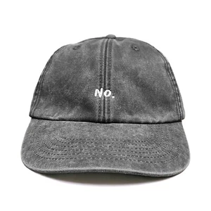 No Washed Embroidered Dad Baseball Cap || Nope Nah Vintage Style Strapback Brim - Picture 1 of 19