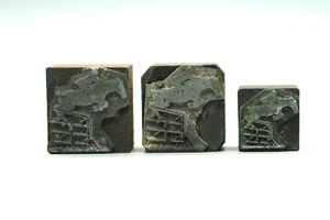 3 x Vintage Letterpress Printing Blocks -  Jumping Horse and Jockey (2882) - Picture 1 of 5