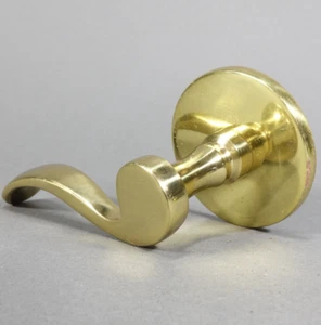Solid Brass Interior Door Handle Knob Lever w/ Brass Trim Ring - has Set Screw - Picture 1 of 8