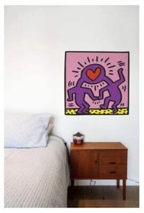 LOVE HEADS WALL STICKER BY KEITH HARING GIANT WALL STICKER DECAL 27”x27” - Picture 1 of 6