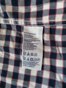 Blusa TOMMY HILFIGER Elegante Manga Larga a Cuadros 100% Algodón Talla L/G - Imagen 1 de 6