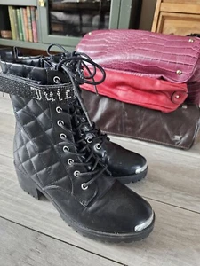 Juicy Couture Ankle Boots Womens 7 JC-Indulgence Lace Up Rhinestone Platform - Picture 1 of 5