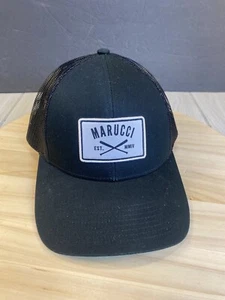 Marucci Mens Cross Patch Adjustable Snapback Mesh Trucker Hat - Black - Picture 1 of 6