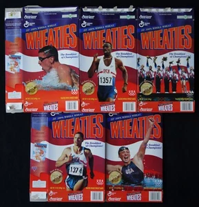 Vintage Wheaties Cereal Boxes 1996 Atlanta Olympics Gold Medal Winners Lot of 5 - Picture 1 of 11
