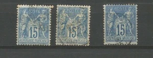 France 1878 sage type II  Y&TN°90-90a 3 timbres oblitérés /T6631 - Picture 1 of 1
