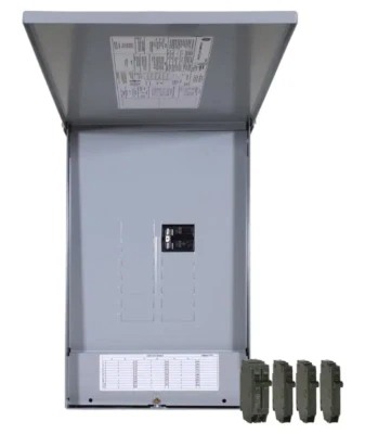 GE 125 Amps OUTDOOR  Main Breaker Panel 12 Spaces 24 Circuits TM1212RCUBK1 - Image 1 of 4