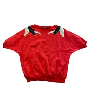 Vintage Lighthouse Point Sweatshirt rot Dolmanärmel schwarz/gold Applikationen - Bild 1 von 9