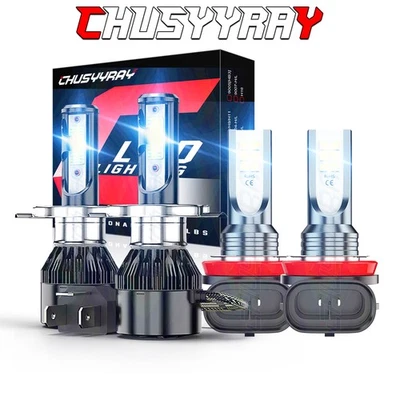 Kit combo de lâmpadas 4 peças para Nissan Cube 2009-2014 H4 H11 farol de LED + farol de neblina - Imagem 1 de 4