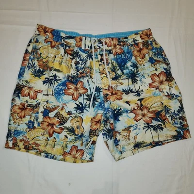 Caribbean Joe Swim Trunks Shorts Tropical Aloha Lined Pockets XL Mens Waikiki  - Image 1 of 4