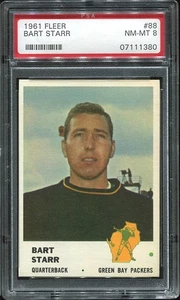 Fleer #88 1961 Bart Starr PSA 8 Green Bay Packers Salón de la fama Universidad de Alabama - Imagen 1 de 1