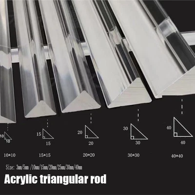 Acrylic right triangle bar strip solids wand rod Light guide column stick ﻿ - Image 1 of 4