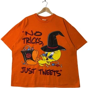 Vintage Looney Tunes Tweetie Bird Halloween Tee XXL Orange - Picture 1 of 7