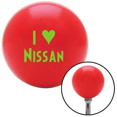 Green I <3 for NISSAN Red Shift Knob w/ M16x1.5 Insert Shifter Auto Manual Brody - Image 1 of 4