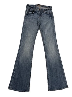 See Thru Soul Women’s Jeans Denim Blue Stretch Dino Flare Size 25 - Pre-owned - Image 1 of 4