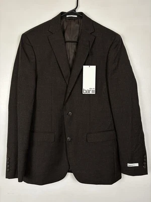 Chaqueta Blazer Bar III Para Hombres Calce Ajustado Mezcla Lana 38 R Marrón Sólido Nuevo con Etiquetas $425 Foto 1 de 4