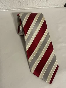 Corbata Donald J. Trump Signature Collection Rojo, Gris, Blanco Rayas - Imagen 1 de 7