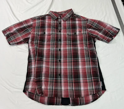 Wolverine Shirt Mens Large Red Black Plaid Stretch Breathable Outdoor Button Up - Image 1 of 4