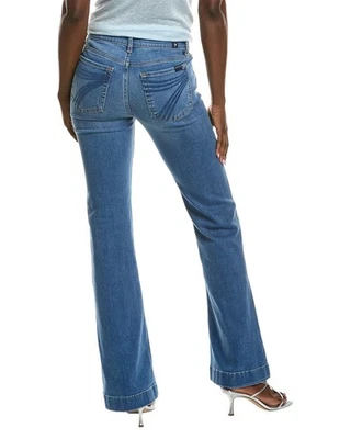 Pantalones de mezclilla 7 For All Mankind Dojo pierna acampanada tiro medio muy elásticos en lavado Meknes 30 Foto 1 de 4