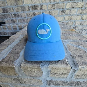 Vineyard Vines Whale Logo Trucker Hat Blue Gray Adjustable Mens Cap - Picture 1 of 9