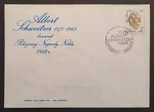 Poland stamp 1986 Albert Schweitzer 20th Anniv first day cover unaddressed  - Picture 1 of 2
