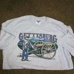 VINTAGE 1990er JERZEES U.S. Bürgerkrieg Motto T-Shirt XL -GETTYSBURG by BUNKER - Bild 1 von 2