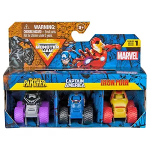 Mini Marvel Bundle Camion 1:87 Serie 1 Black Panther Captain America Iron Man - Foto 1 di 8