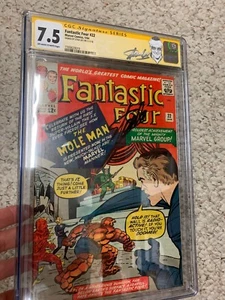 Signed By Stan Lee CGC SS FANTASTIC FOUR 22 2nd MOLE MAN 1st Invisible Shield - Picture 1 of 10