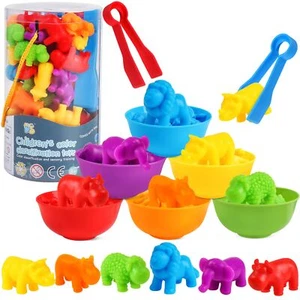 USATDD Counting Animal Toys Color Matching Games Preschool Learning Activitie... - Picture 1 of 7