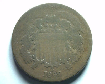 1869 TWO CENT PIECE ABOUT GOOD / GOOD AG/G NICE ORIGINAL COIN FROM BOBS COINS - Image 1 of 2
