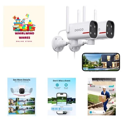 Outdoor Security Camera - 2K Pan Rotating 180° Wired WiFi Cameras for Home Se... - Image 1 of 4