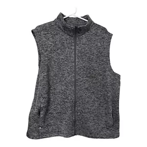 Lands End Full Zippered Vest XL 46-48 Mens Gray Grey Fleece Zippered Pockets - Picture 1 of 7