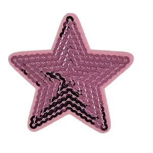 Sequin Pink Star - Embroidered Patch - Picture 1 of 3