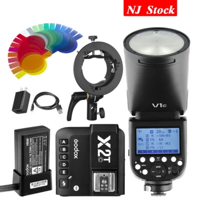 US Godox V1-C TTL HSS Camera Flash Speedlite X2T-C Trigger S2 Bracket For Canon - Image 1 of 4