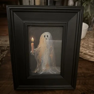 FOTO ENMARCADO DE VELA DE FANTASMA DE HALLOWEEN SOSTENIENDO - Imagen 1 de 5