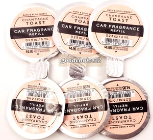 (6) Bath & Body Works CHAMPAGNE TOAST Car Fragrance Refill 0.2 fl oz / 6 mL - Picture 1 of 1