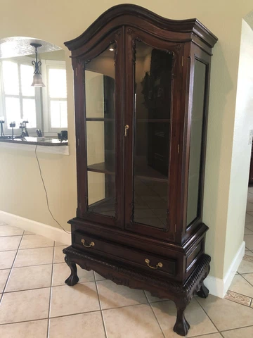 Antique Curio Glass Cabinet Cover
