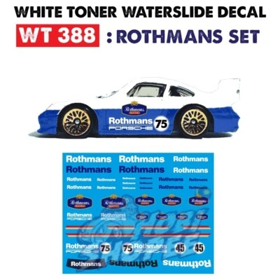 Calcomanías de tobogán acuático de tóner blanco WT388 # JUEGO ROTHMANS #diecast personalizado 1:64 Foto 1 de 2
