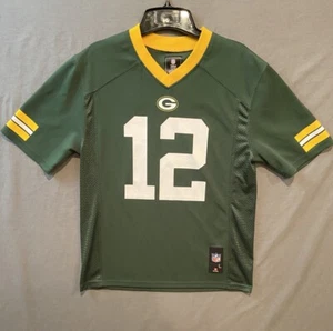 Green Bay Packers Jersey Boys Large (14-16) Green Aaron Rodgers #12 Football NFL - Picture 1 of 8