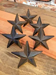 Set of 6 Rustic Style Cast Iron Star Shaped Cabinet/ Drawer Pulls - Picture 1 of 5