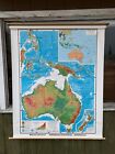 Rand McNally Pull Down School Wall Physical Western Pacific Australia Map 64x53