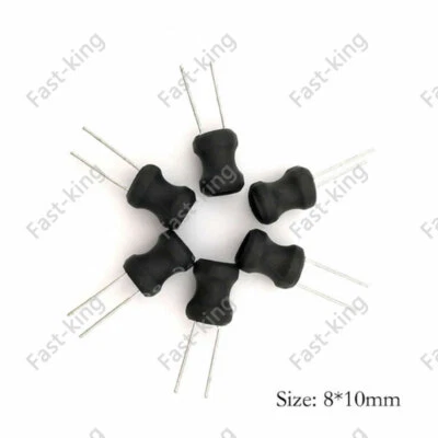 10Pcs 1mH to 200UH Power Inductor DIP 8x10mm Choke Radial 2 Lead I-Inductor - Image 1 of 2