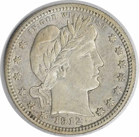 1912 Barber Silver Quarter AU Slider Uncertified #941 Cover