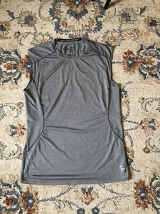 Nike Pro Combat Shirt Dri Fit Tank Mens Large Fitted Gray Sleeveless Mesh Logo - Picture 1 of 9