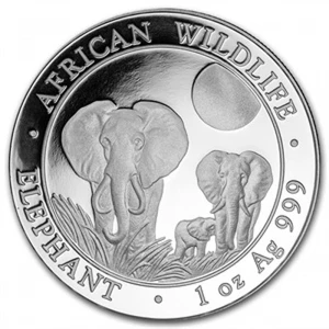 SOMALIA 100 SHILLING ONZA PLATA FRICAN WILDLIFE ELEFANTE 2014 - SILVER OUNCE 999 - Picture 1 of 1