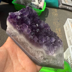 600g+ Ametista Naturale Geode Quarzo Cristallo a Grappolo Esemplare Guarigione A+++++ - Foto 1 di 10